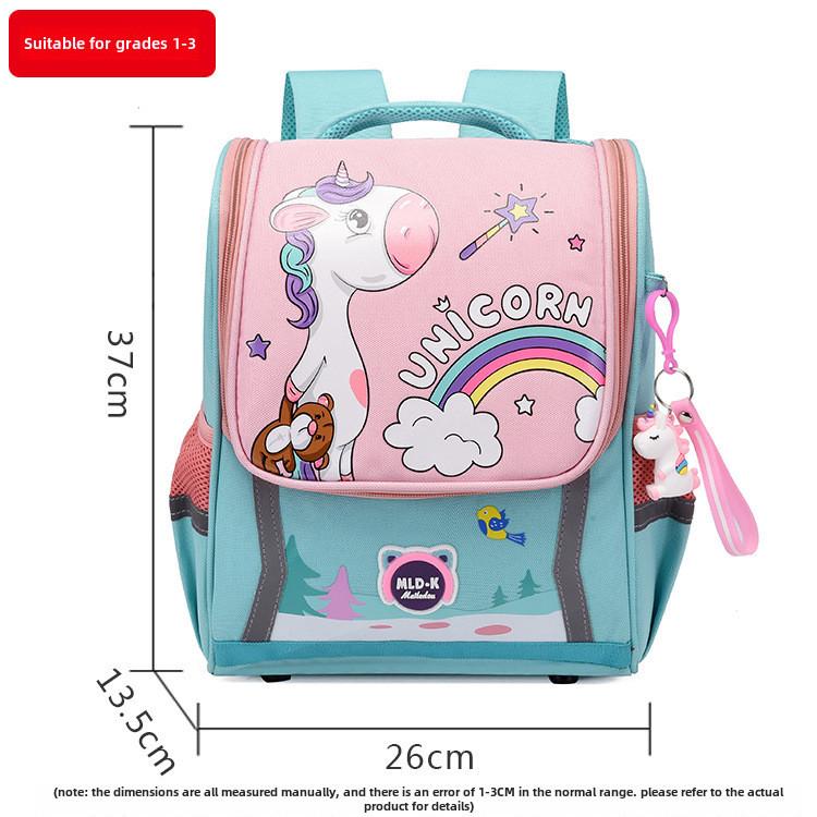 Large Capacity Waterproof Unicorn Cartoon Canvas Backpack For Kids With Breathable Design