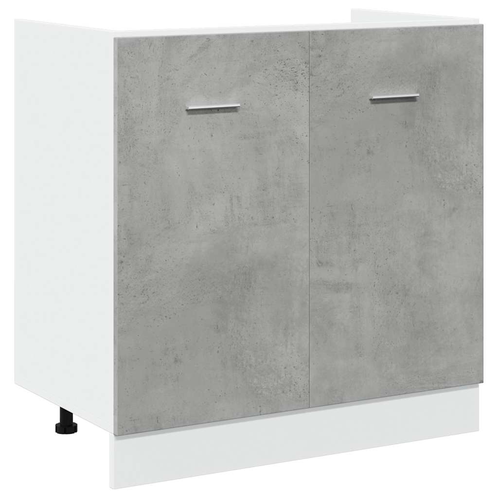 Lyon kitchen sink base cabinet in concrete gray 80x46x81.5 cm wood composite