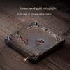 Gilding Iron Glaze Pot Tray Stoneware Base Pot Mat Small Vintage Ceramic Water Storage Drainage Dual-Purpose Pot Tray Tea Table