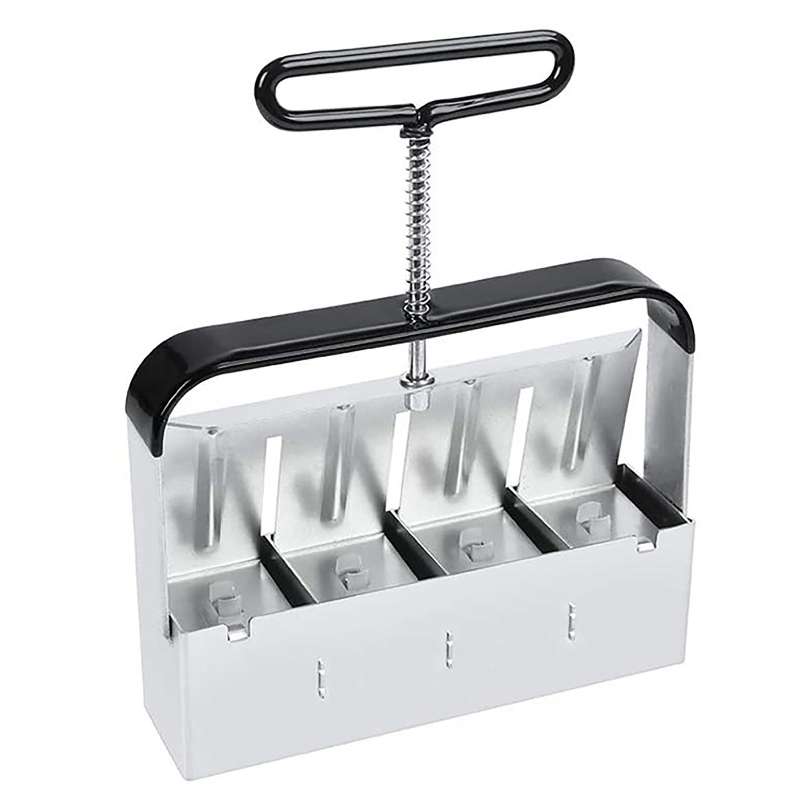 Manual Quad Soil Blocker with Comfort Handle Mini 4 Hand Held Soil Block Maker