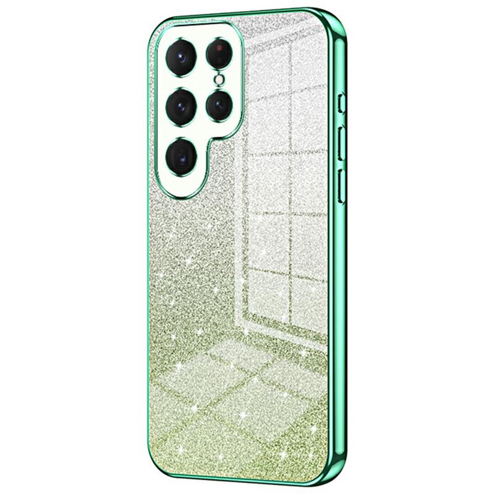 

Для Samsung Galaxy S25 Ultra Чохол Гальванічне покриття Градієнт Блискітки TPU Чохол для телефону Green