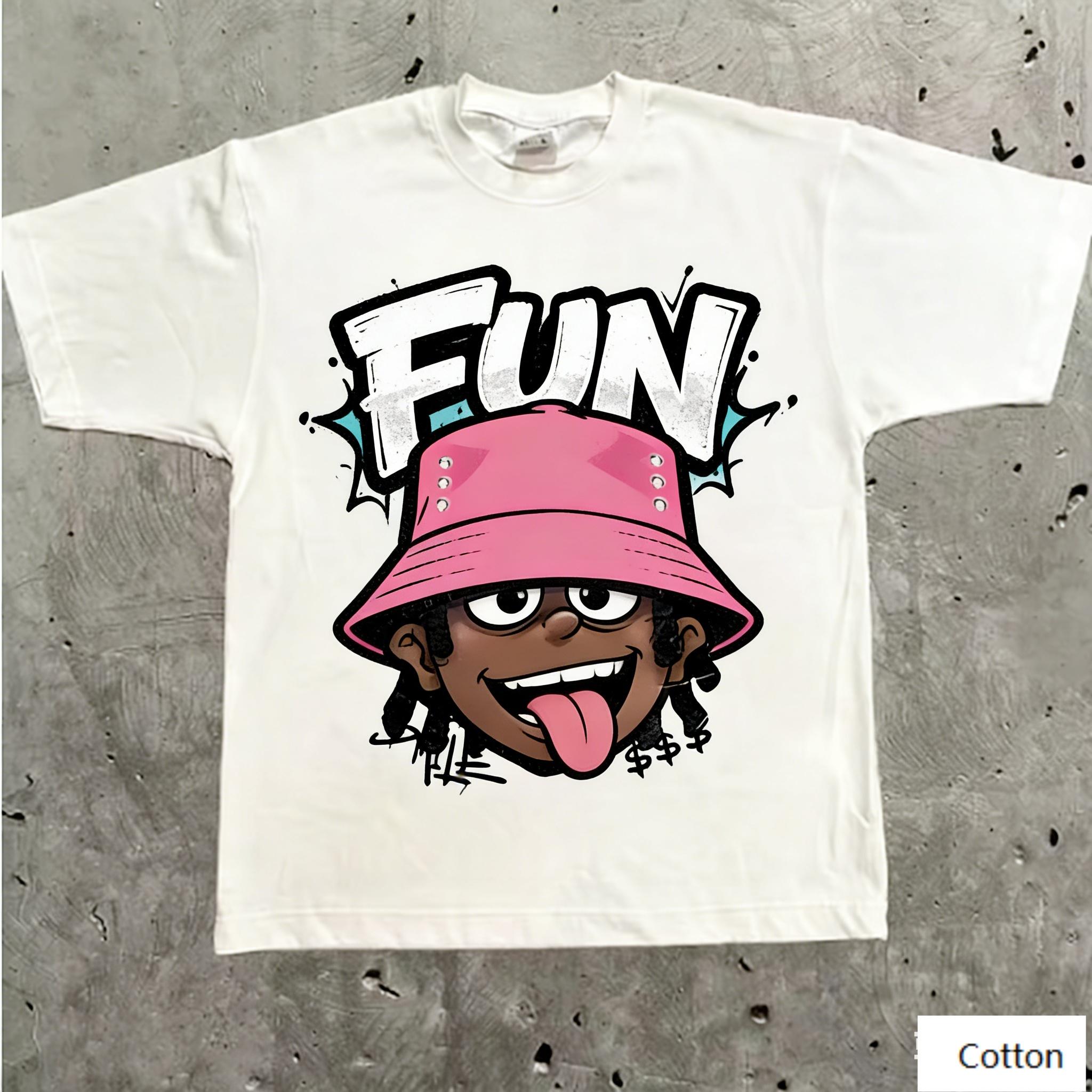 Vintage 90s HipHop Unisex Cotton TShirt with Retro Cartoon Character Art and Graffiti Print Retro Streetwear Tee M
