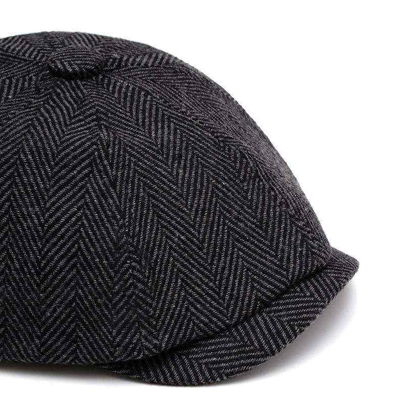 Βρετανικό Καπέλο Νεαροπωλητή Ανδρικό Φθινοπωρινό Χειμερινό Vintage Οκταγωνικό Καπέλο Μπερές