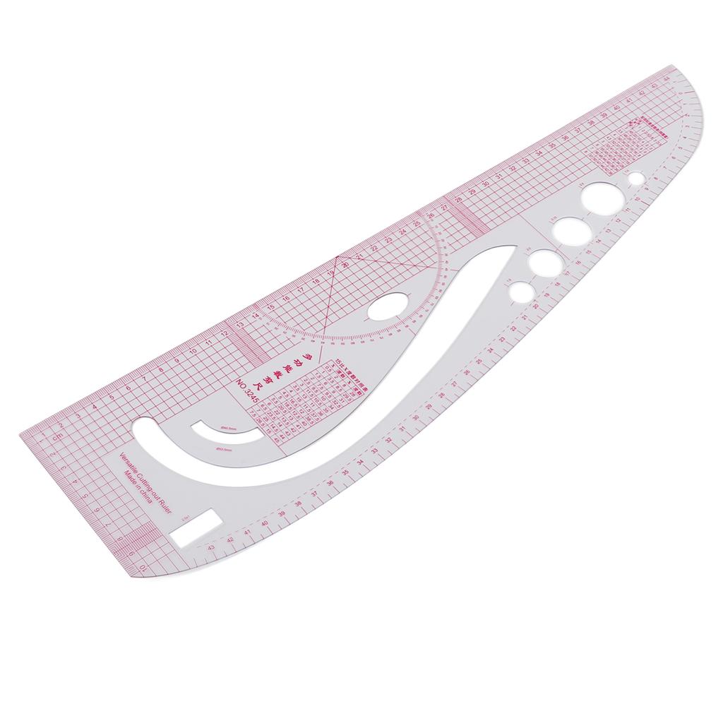 3245 Tailor Ruler High Accuracy Transparent Body Professional Plastic Multifunction Ruler for Costume Designing