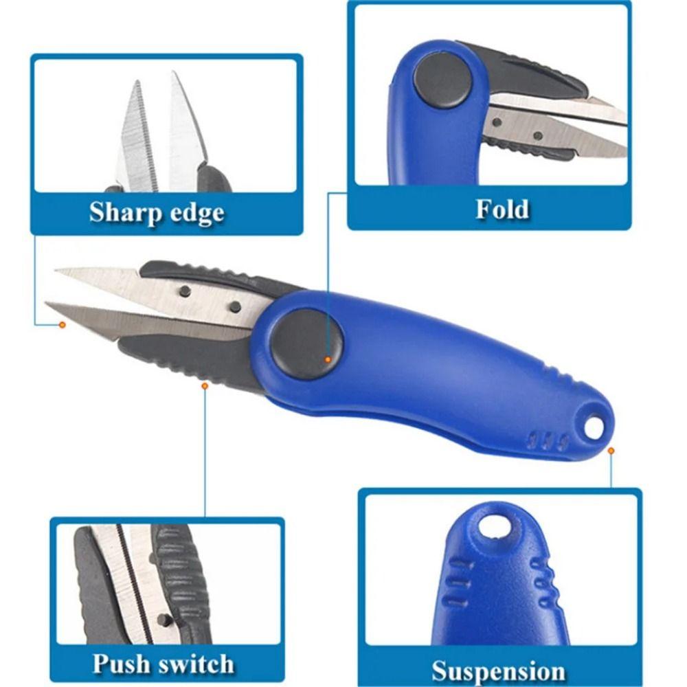 Foldable Design Fishing Line Cutter Stainless Steel Shrimp-Type Clipper Folding Scissors Pesca Use