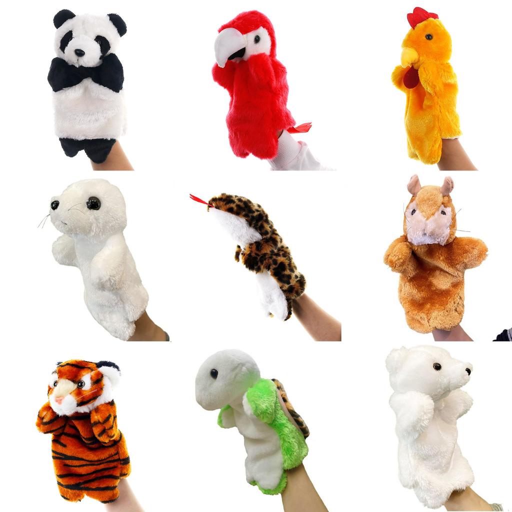 Animal Hand Plush Puppet Toy Cartoon Glove Role Play Educational Interactive