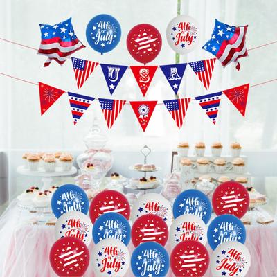 Decorations, Independence Day Patriotic Decoration, Set 22 Piece Balloons, Flag Banner, Party