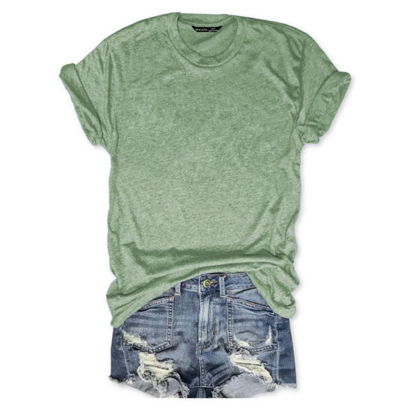 YYFS Dámská móda Ležérní Léto Jaro Jednobarevné halenky a košile s krátkým rukávem a výstřihem do O