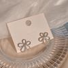 Korean Fashion Statement Luxury Silver Color Zircon Flower Earrings Accessories for Women Party Cute Earring Aesthetic Jewelry