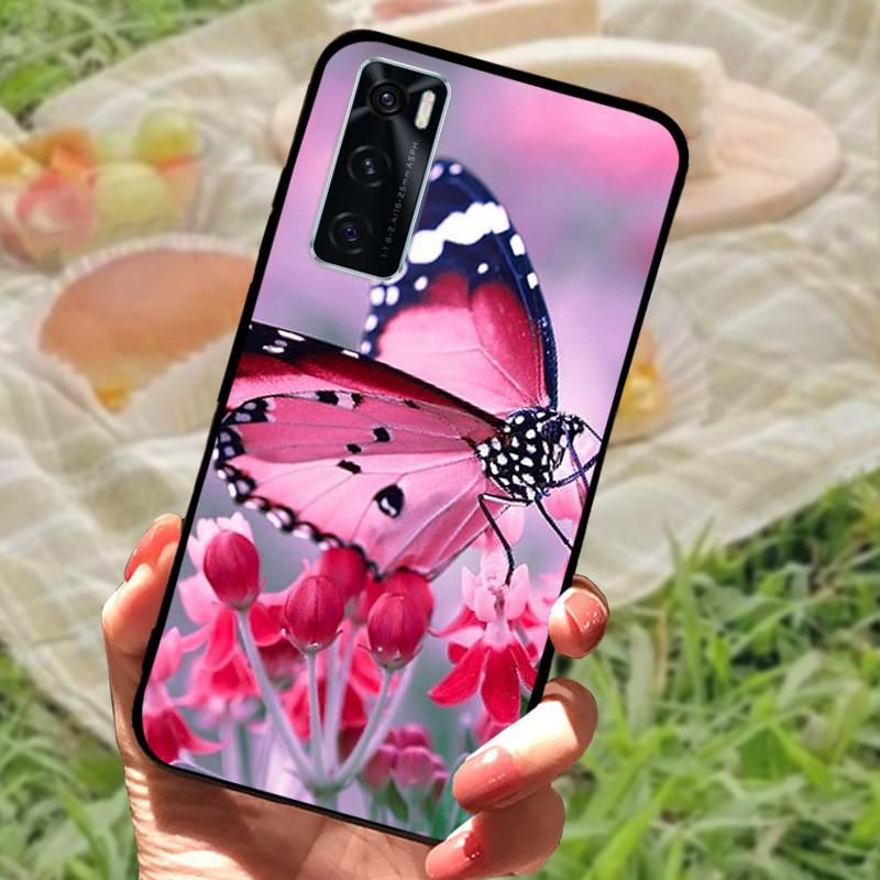 För Vivo V20 SE Fodral Skydd V2022 V2023 Silikon Mjuk Marmor Svart Stötfångare Funda Coque för Vivo V20 2021 V 20 V20SE V2025 V2024
