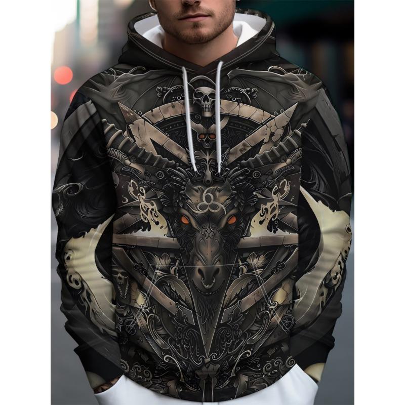 Erkek Plus Beden Kapüşonlu Sweatshirt