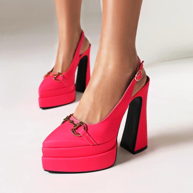 Summer New Brand Women 'S Platform Back Strap Sandals Fashion Thick Sole Bridal Wedding Party Shoes High Heels ,Plus Size 48