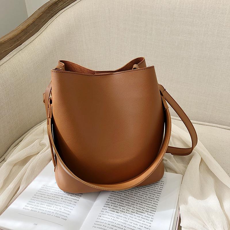 Bags for Women's Fashion Vintage Large Capacity Handbags Luxury Female Simple Bucket Crossbody Shoulder Bag Autumn New