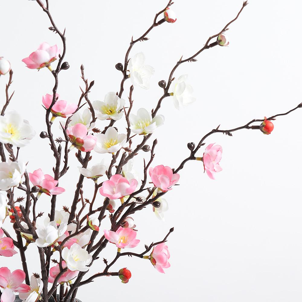 3/5Pcs Peach Blossom Artificial Flowers Bouquet 39CM Fake Flower for Home Room Decor Wedding Decoration Vase Ornament Accessory