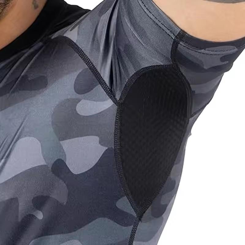 Übergröße Herren Schweiß-Top mit kurzen Ärmeln Polyester-Mischung Bauchformer Core Trimmer Fitness Sportbekleidung