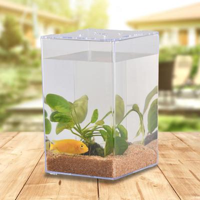 Fischaquarium mit Deckel Transparentes Acryl Kampffisch Kleines Mikrolandschaftsbecken