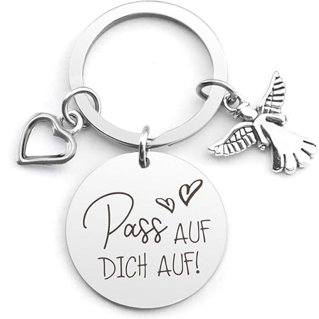 German Driver License Pass Lucky Charm Safe Driving Keychain Guardian Angel Pendant Driver License Gift Keychain for Backpack Bag Pendant