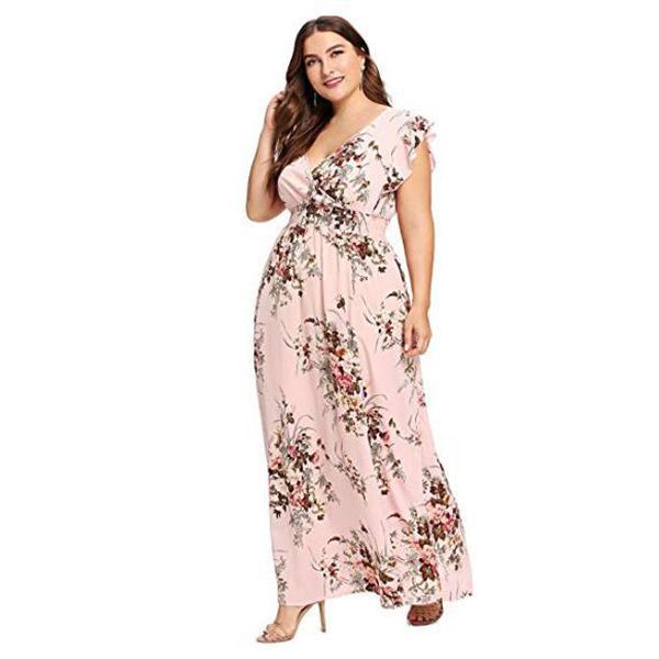 plus size floral gown