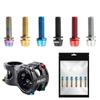6pcs/set Titanium-plated Bicycle Handlebar Screws M5 * 17MM Stem Riser Bicycle Disc Brake Caliper Bolt Stainless Steel Fix Bolt