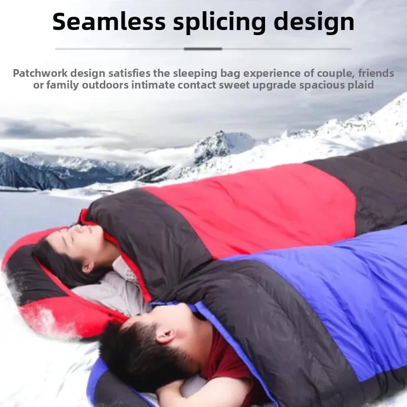 Sleeping Bag Outdoor Warm Autumn and Winter, Thickened Portable Sleeping Bag, Camping Ultra-light Lunch Break Sleeping Bag