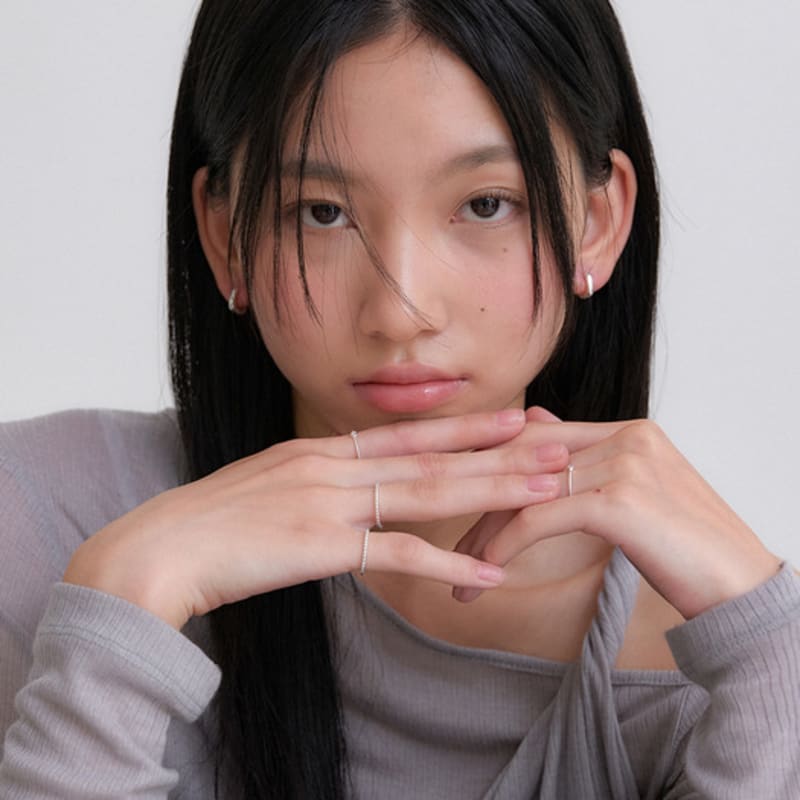 OVLA mini dewy ring_cubic set (2PCS) JR002