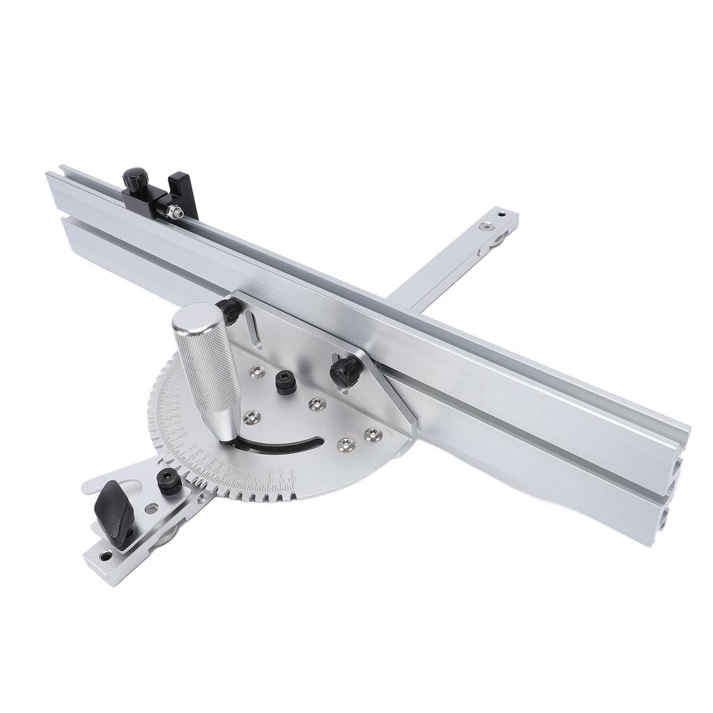 410mm Table Saw Miter Gauge Adjustable Angle Aluminum Alloy Push Ruler Tool with Flip Stop