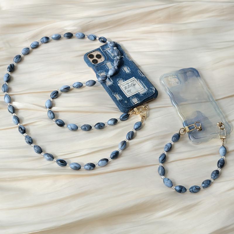 New Phone Accessory Cellphone Part Chain Anti Lost Universal Bead Lanyard Shoulder Neck Crossbody SmartPhone Strap Case Chain