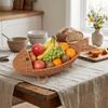 Plastic Snack Fruit Plate Fish Shape Woven Storage Basket Durable Bread Basket  Dining Table