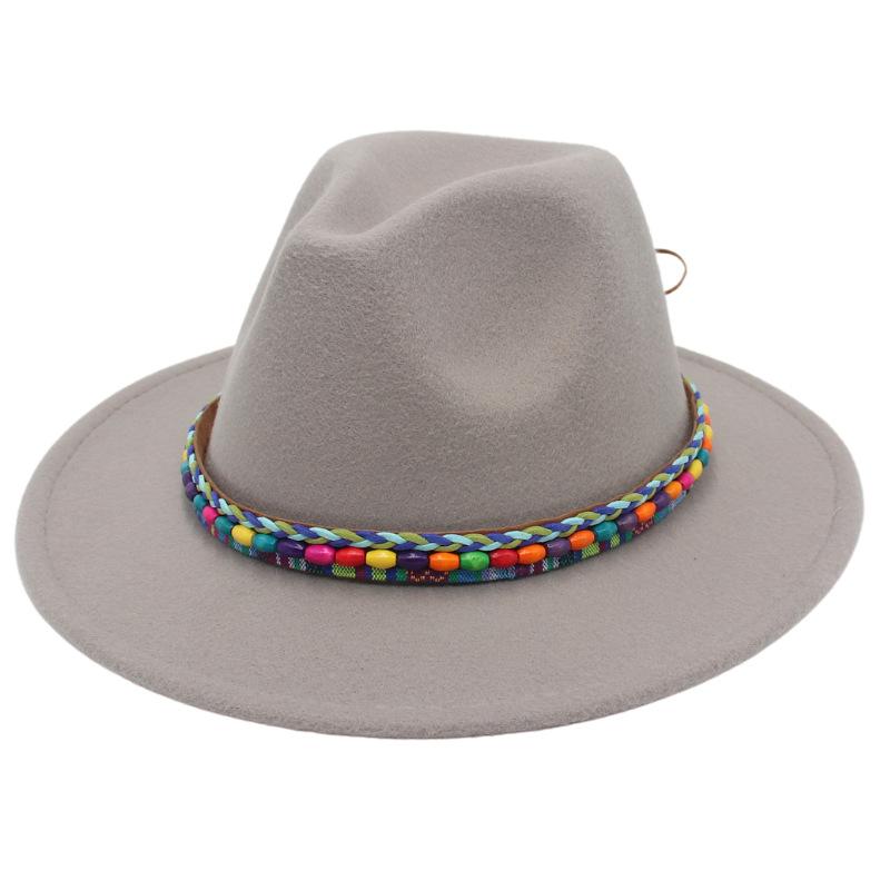Top Hat Rainbow Hand-Woven With Accessories Ethnic Style Tibetan Hat Colorful Jazz Hat