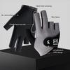 1PC Professional Half Finger Billiard Gloves For Left Hand Breathable Wear Resistant Ice Silk Gloves With Non-Slip Gasket Self-Adhesive Cloth Fixed