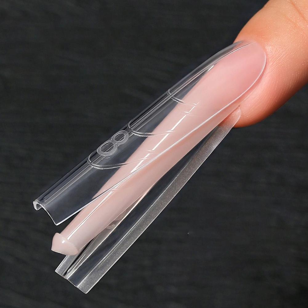 240pcs Nailpop Dual Forms with Guideline Marks French Nail Art Design Customizable Length Shape Extend Gel Nail Forms Salon