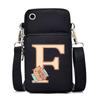 Lightweight Multifunctional Oblique Span Bag Fashion Kapibara Letter Print Black Change Bag Casual Shoulder Bag