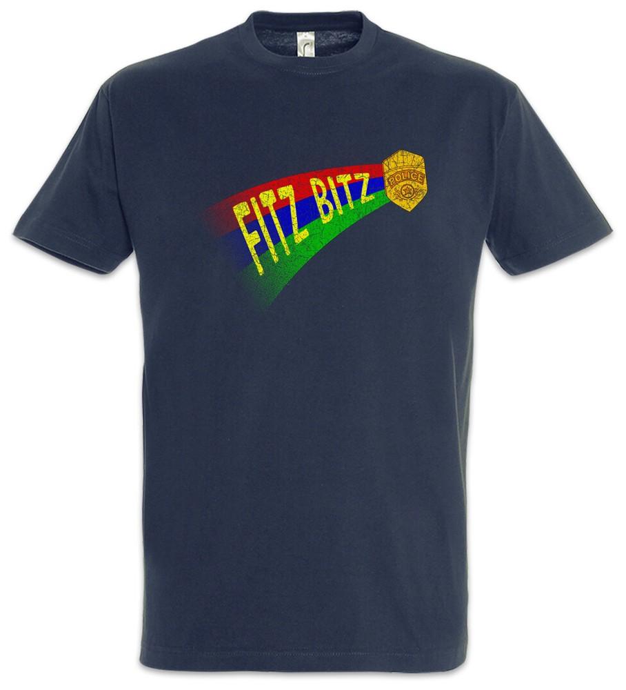 

Fitz Bitz T-Shirt Fun Paradise Symbol Police Sign Department PD Gerald Logo XL