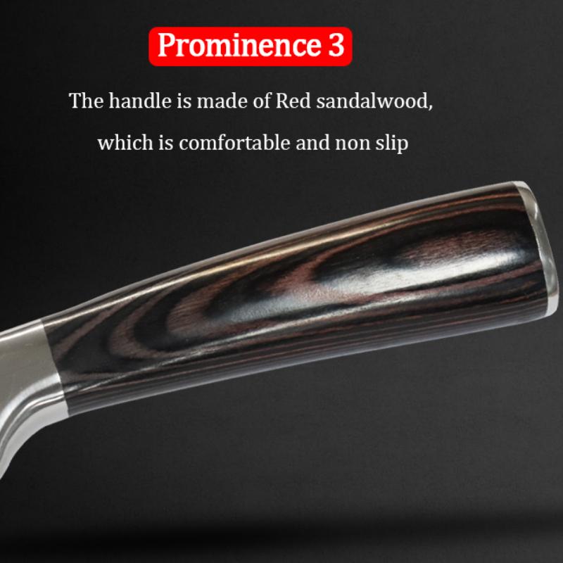Five-piece Chef's Knife Damascus Laser Grain Fruit Knife Stainless Steel Knife Household Peeling Knife Boning Knife Cutting Knife