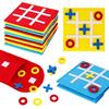 Mini Felt Nine-Square Grid Kids' Puzzle Game - Early Education Jigsaw & Tic-Tac-Toe Board with Felt Bag