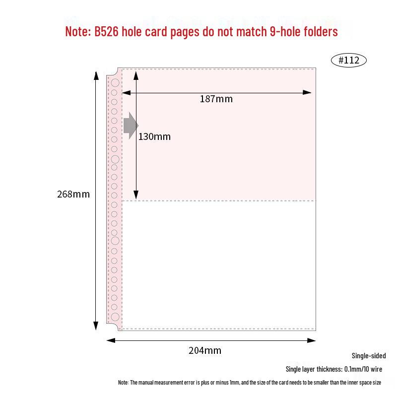 

Альбом для карточек формата B5 с прозрачными внутренними страницами из ПП: Листы с 1, 2 или 4 карманами, 9 отверстий для хранения карточек айдолов