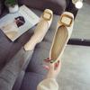 Fashion Brand Soft Ballet Ballerinas Flats Shoes Gold Square Buckle Casual Driving Moccasins Feminino Brief Slip On Espadrilles Oxfords