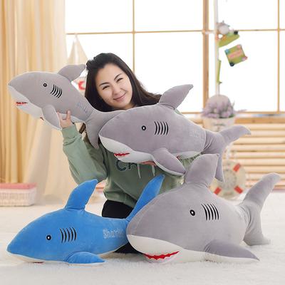 Plush Toy Shark Doll White Shark Rag Doll Long Dolphin Throw Pillow Creative Girl Birthday Gift Children's Doll