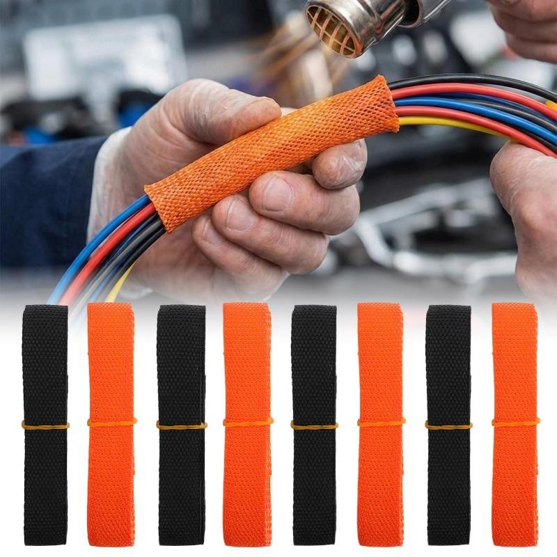 Insulation Cable Sleeves Black Braided Heat Shrink Tube Car Line Organizer Flam Retardant Wire Wrap Sheath Protection Covers