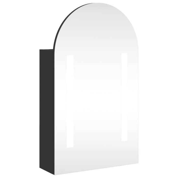 VidaXL Bathroom Cabinet with Arched LED Mirror Black 42x13x70 Cm, Vanity Unit with Mirror, Wall Cabinet with 357975