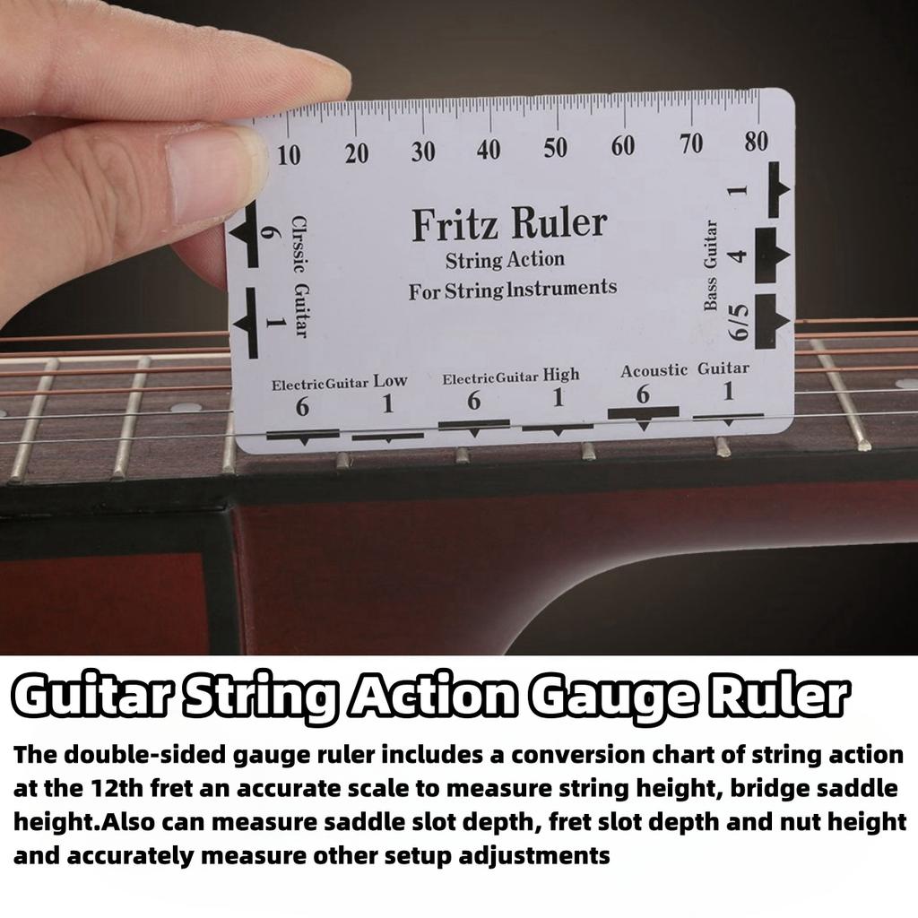 Guitar String Height Measurement Tool Multifunctional Guitar Specification Ruler Card Luthier Tool String Instrument Accessories