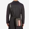 Bally Business Casual Striped Leather Shoulder Crossbody Bag Men Bags Black 6236783