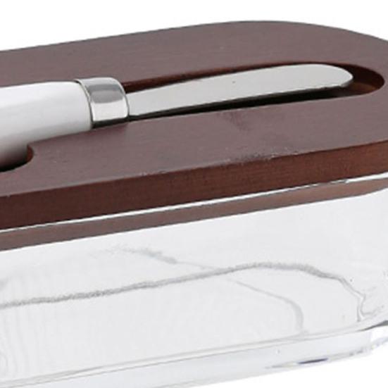 Szklany pojemnik na masło Yousheng z pokrywką, szpatułką, dużą maselniczką, łatwy do czyszczenia pojemnik na masło, niezbędny dodatek dla miłośników masła