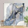 2pcs Marble Textured Digital Printed Curtain Rod Pocket Living Room and Office Furniture Decor Home Decor Semi Blackout Cortinas