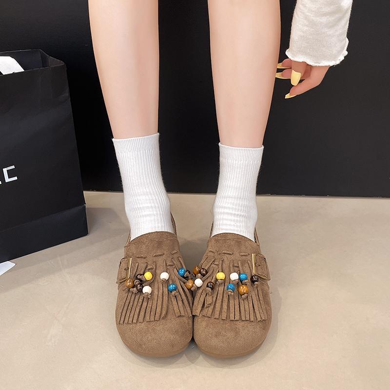 Fashion Female Suede Shallow Shoes Ladies Buckle Breathable Leisure Footwear Beaded Tenis Feminino 2025 Women's Vulcanize Shoes Sneakers