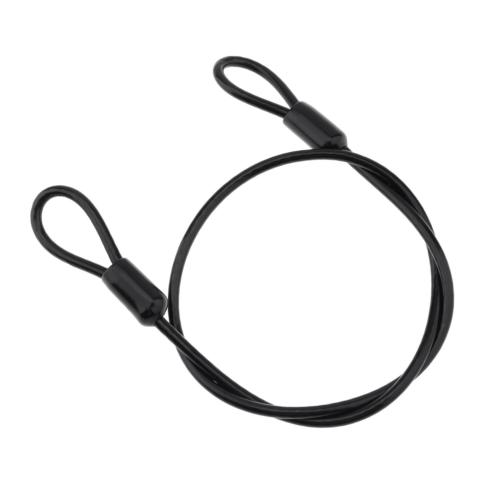 

4мм 600мм Оцинкованный трос для велосипедного замка с ПВХ покрытием, двойные петли, портативный для безопасности велосипеда, багажной сумки