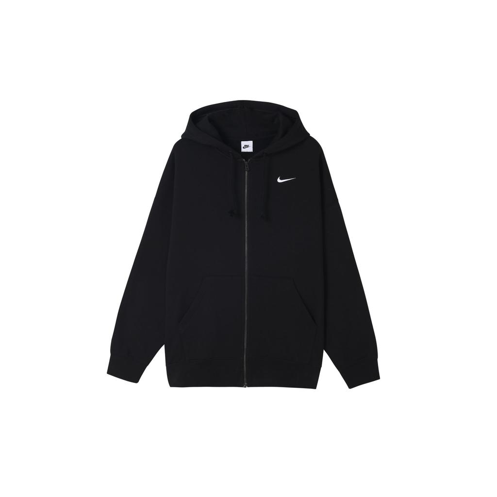Nike Sportswear Zippers Open Collar Brushed Fleece Lined Hoodie Jacket Women's Black DD5635-010