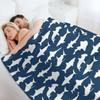 Sharks On Navy Blue Throw Blanket for Babies Cute Plaid Bed Plaid Fashion Sofas Blankets