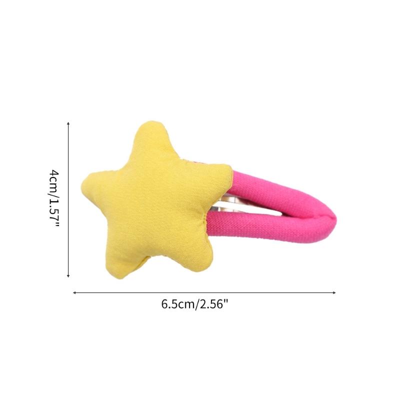 Star Snap Hair Clip Y2K Non-slip Colorful Hair Barrettes Metal Sponge Star Shaped Hairpins Cute Hair Clip for Teen