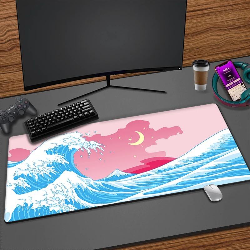Japanese Pink Sakura Mouse Pad Gaming Office Fuji Cherry Blossom Mousepad XXL Keyboard Mat Non-Slip Laptop Computer Desk Carpet